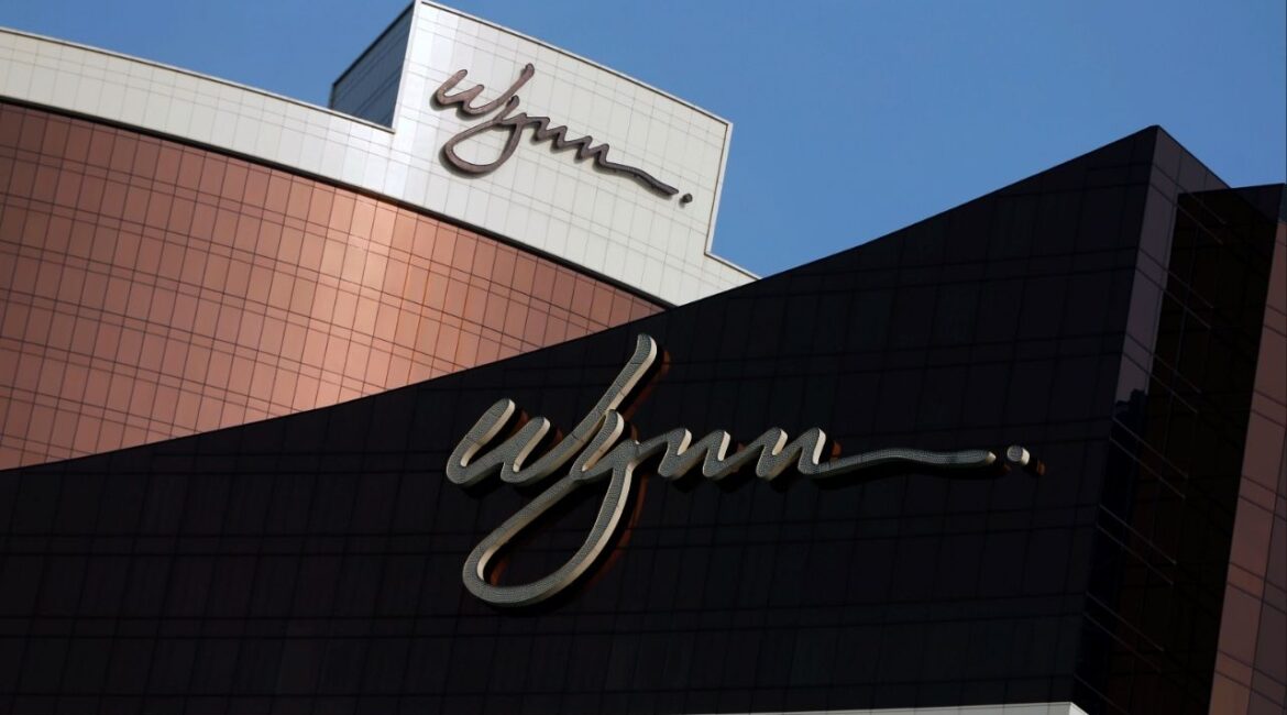 Company logos are displayed at Wynn Macau resort in Macau, China February 8, 2018. (Reuters/Bobby Yip)