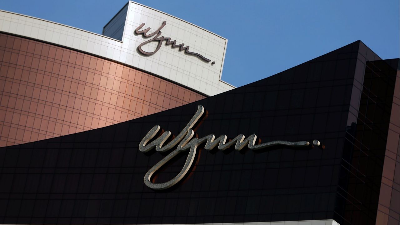 Company logos are displayed at Wynn Macau resort in Macau, China February 8, 2018. (Reuters/Bobby Yip)