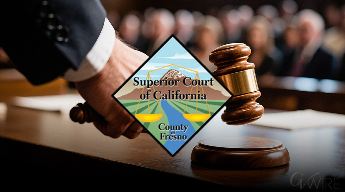 Composite Image of Fresno County Superior Court logo and a courtroom scene