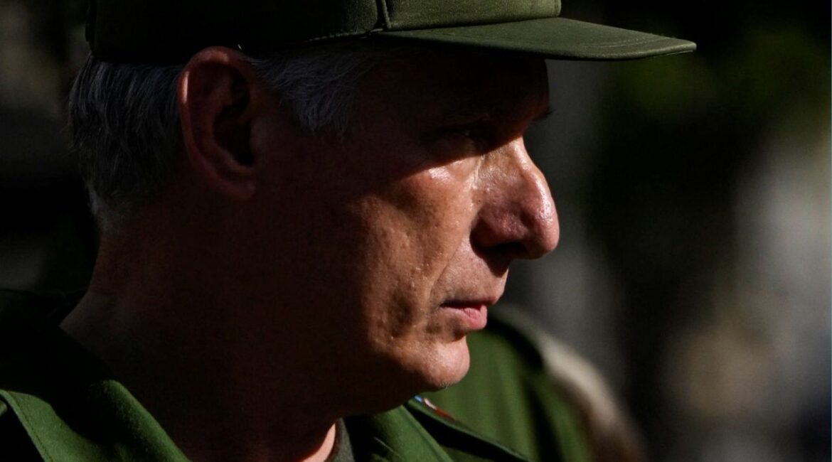 Cuba's President Miguel Diaz‑Canel attends the funeral for Cuban soldiers killed in the U.S. strike and the capture of Venezuelan President Nicolas Maduro and his wife, Cilia Flores, in Caracas on January 3, at Colon Cemetery in Havana, Cuba, January 16, 2026. (Reuters/Norlys Perez)