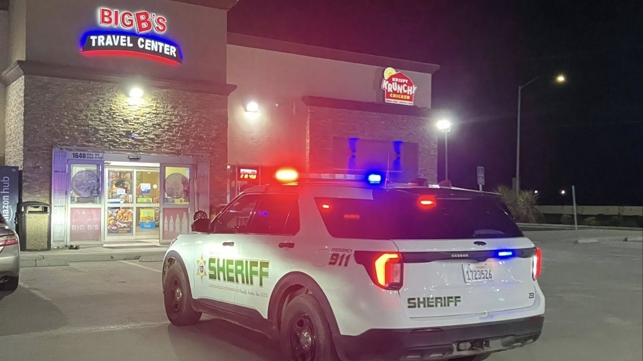 Deputies say three hooded, armed suspects robbed Big B’s Travel Center and fled with cash in a gray sedan on Tuesday, Feb. 24, 2026. (Tulare County SO)