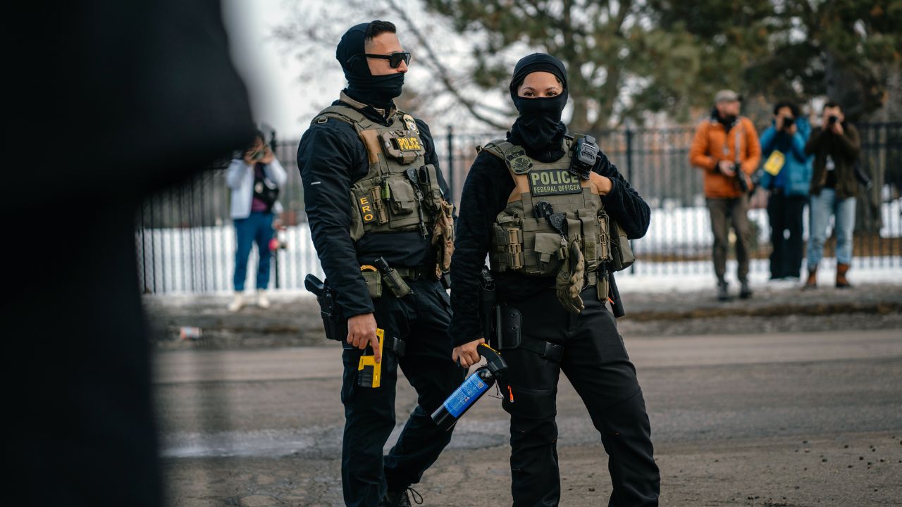 Federal immigration officers in Minneapolis on Thursday, Feb. 5, 2026. Tom Homan, the White House border czar, said on Feb. 12,2026, that he would end the aggressive immigration enforcement operation in Minnesota that began late last year and resulted in thousands of arrests, as well as the shootings of three people. (Jamie Kelter Davis/ The New York Times)