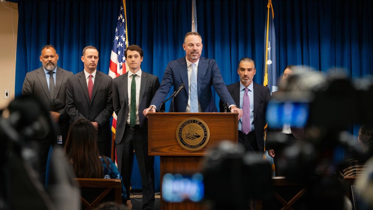 Federal prosecutor Joseph Thompson announces charges in a fraud scheme tied to Minnesota’s federally funded housing stabilization program, in Minneapolis, Sept.18,2025. Since the Trump administration stopped Thompson and Minnesota’s U.S. attorney’s office from collecting evidence from Renee Good’s vehicle following her death at the hands of a federal agent, he and about a dozen other prosecutors have departed, leaving the office in turmoil. (Ben Brewer/The New York Times)