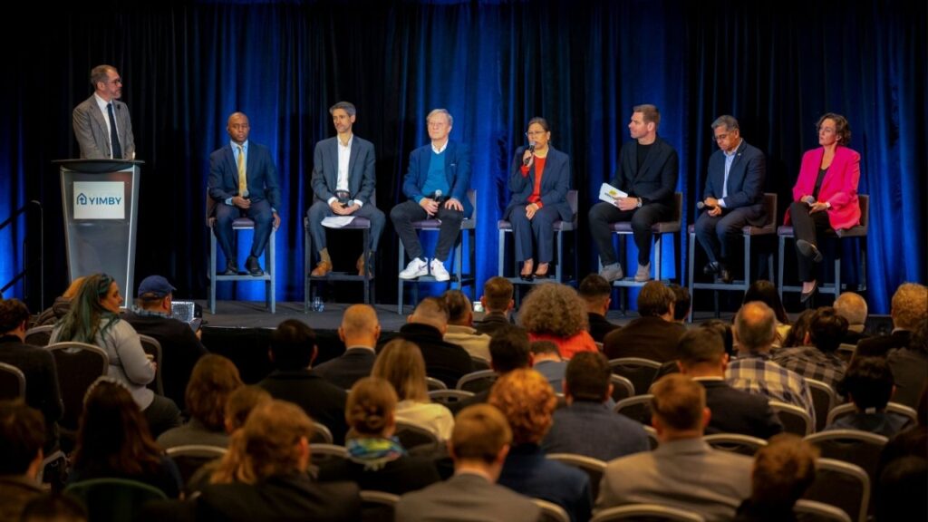 From left, Tony Thurmond, Matt Mahan, Tom Steyer, Betty Yee, Eric Swalwell, Xavier Becerra and Katie Porter, Democratic candidates running for governor of California, participate in a forum in San Francisco, Feb. 20, 2026. The era of the San Francisco political machine has ended, leaving the governor’s race in disarray. (Mike Kai Chen/The New York Times)