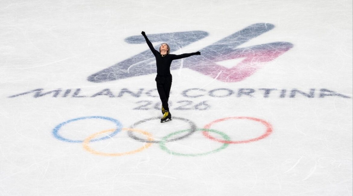 Ilia Malinin of the U.S. practices for the free skating portion of the men’s figure skating single skating event at the 2026 Milan Cortina Winter Olympics at MSK-Competition Rink in Milan, Italy, on Thursday, Feb. 12, 2026. (Doug Mills/The New York Times)