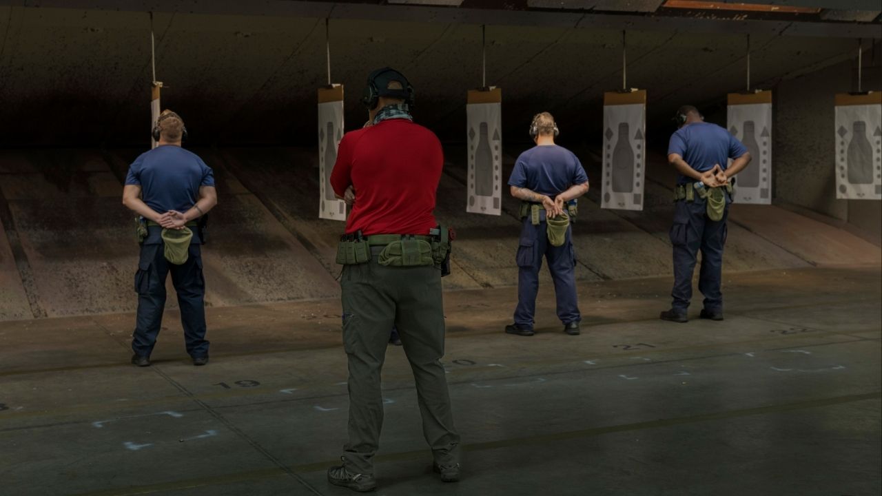 Immigration and Customs Enforcement recruits train with firearms at a training center at the Federal Law Enforcement Training Center in Glynco, Ga., Aug. 21, 2025. An Immigration and Customs Enforcement official who resigned this month from his job instructing new recruits plans to speak out on Monday, Feb. 23, as a whistle-blower, describing what he says is a “deficient, defective and broken” training program with a pared-back curriculum as the Trump administration races to expand the agency. (Audra Melton/The New York Times)