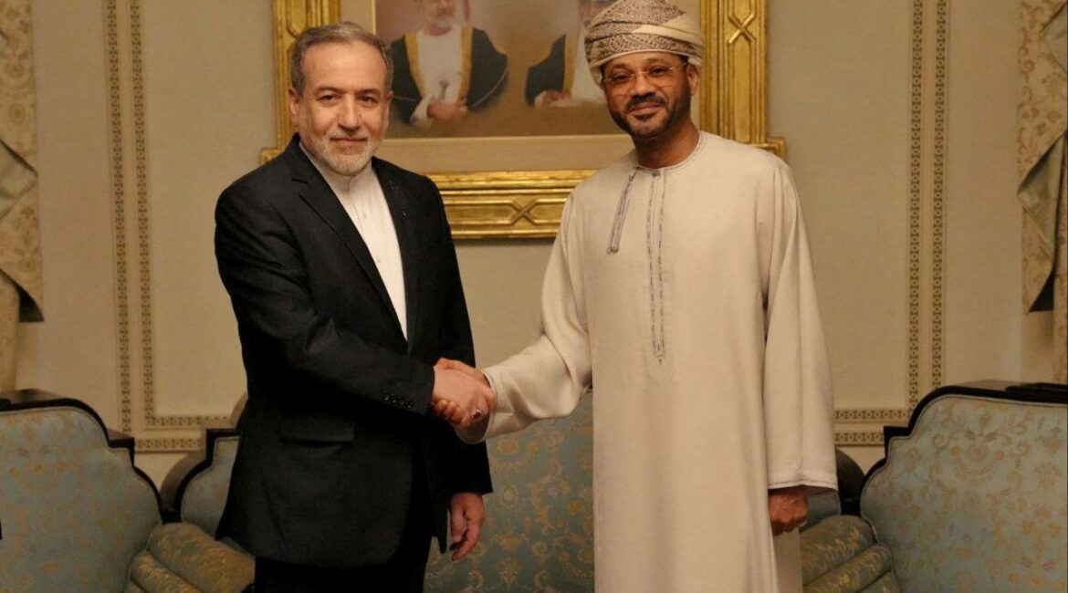 Iranian Foreign Minister Abbas Araghchi meets with Omani Foreign Minister Sayyid Badr Albusaidi in Muscat, Oman, February 6, 2026. (Iranian Foreign Ministry/WANA (West Asia News Agency)/ Handout via Reuters)