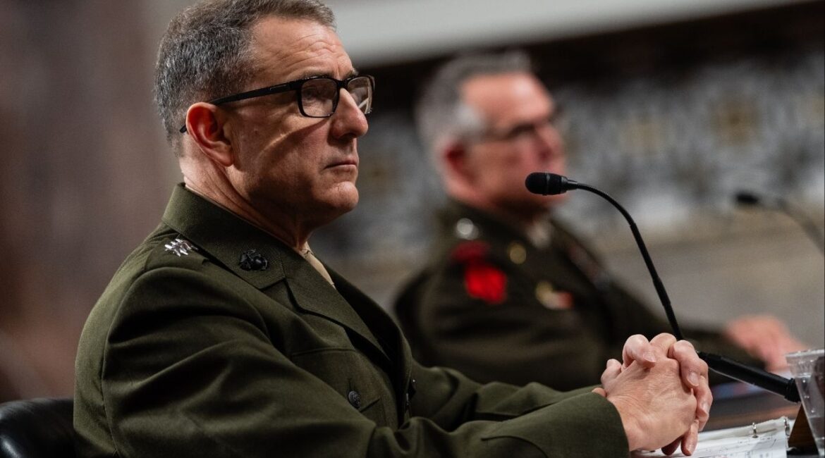 Lt. Gen. Francis Donovan, President Donald Trump’s nominee to be commander of the U.S. on Capitol Hill in Washington, on Thursday, Jan. 15, 2026. A U.S. military strike blew up a boat suspected of moving drugs in the eastern Pacific Ocean on Feb. 5, killing two people; it was the first such strike authorized by Donovan in his new role. (Eric Lee/The New York Times)