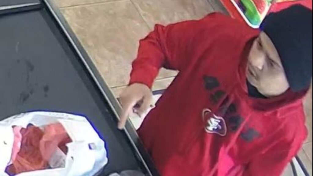 Madera police are asking for the public’s help identifying a man caught on surveillance video taking a wallet left behind by a customer at a local business. (Madera PD)