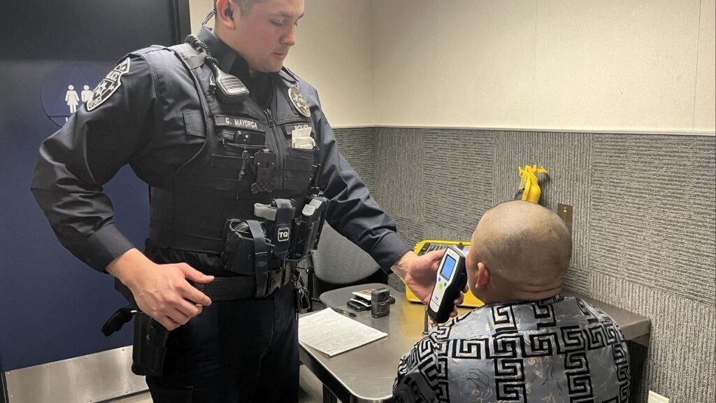 Madera police said early Sunday, Feb. 22, 2026, that an officer arrested a driver during a nighttime traffic stop after finding the person’s blood alcohol content was more than twice the legal limit. (Madera PD),