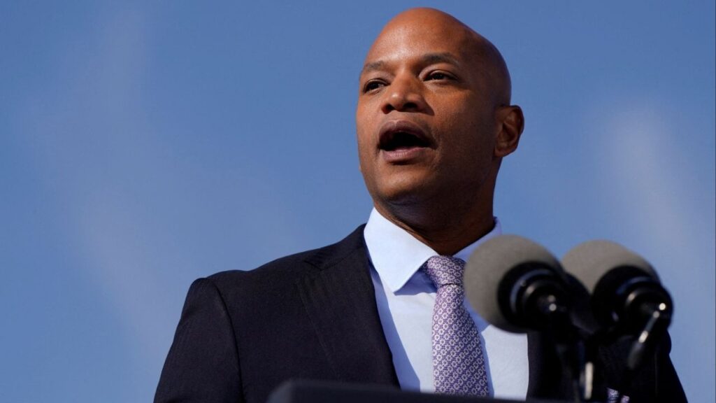Maryland Governor Wes Moore speaks on the day U.S. President Joe Biden visits to Dundalk Marine Terminal in Baltimore, Maryland, U.S., October 29, 2024. (Reuters File)