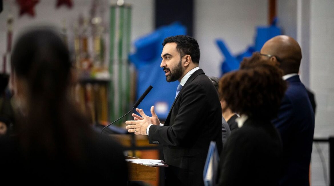Mayor Zohran Mamdani of New York speaks to reporters in Queens on Feb. 4,2026. Mamdani has told organizers of a Feb. 25”Tax the Rich” rally that he is unlikely to attend because he does not want to antagonize Gov. Kathy Hochul. (Dave Sanders/ The New York Times)