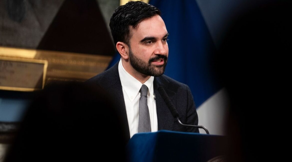Mayor Zohran Mamdani speaks during a press conference announcing his nomination of Nadia Shihata as Commissioner of the Department of Investigation at City Hall in lower Manhattan, Feb. 12, 2026. Mamdani on Tuesday, Feb. 17, 2025, proposed to raise property tax rates in New York City by nearly 10 percent, a measure he is casting as a “last resort” to be deployed if he cannot persuade Gov. Kathy Hochul to raise income taxes on the wealthy. (Madison Swart/The New York Times)