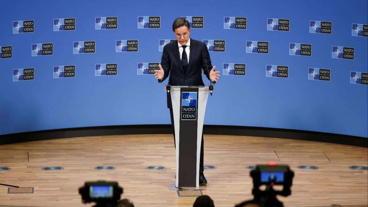 NATO Secretary General Mark Rutte speaks during a press conference ahead of a NATO defense ministers meeting in Brussels, Belgium February 11, 2026. (Reuters/Tom Nicholson)