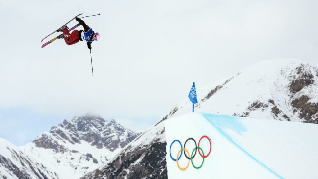 Naomi Urness of Canada competes in the women’s freeski slopestyle event at the 2026 Winter Games in Livigno, Italy, on Monday, Feb. 9, 2026. (Gabriela Bhaskar/The New York Times)