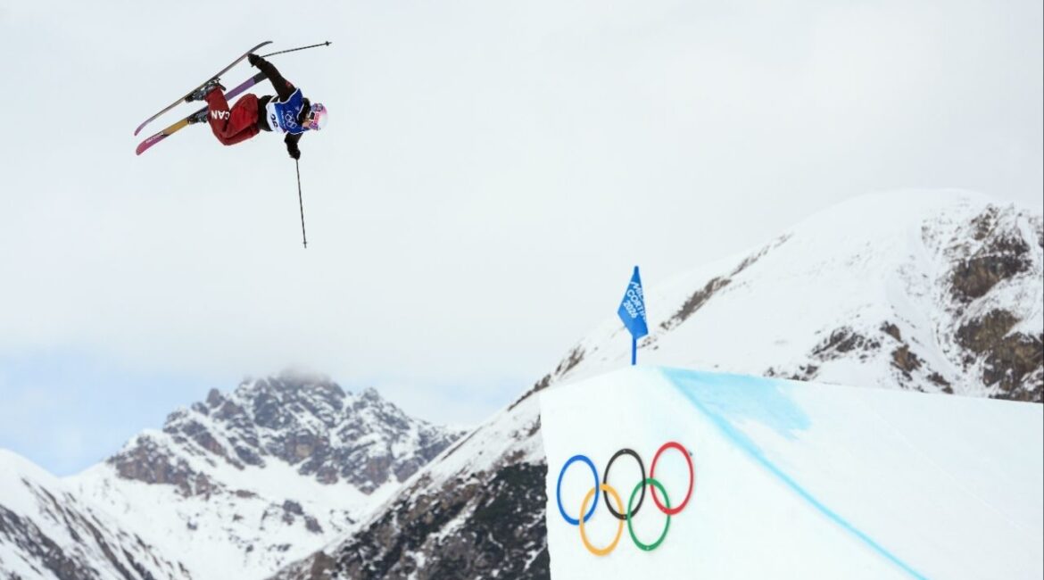 Naomi Urness of Canada competes in the women’s freeski slopestyle event at the 2026 Winter Games in Livigno, Italy, on Monday, Feb. 9, 2026. (Gabriela Bhaskar/The New York Times)