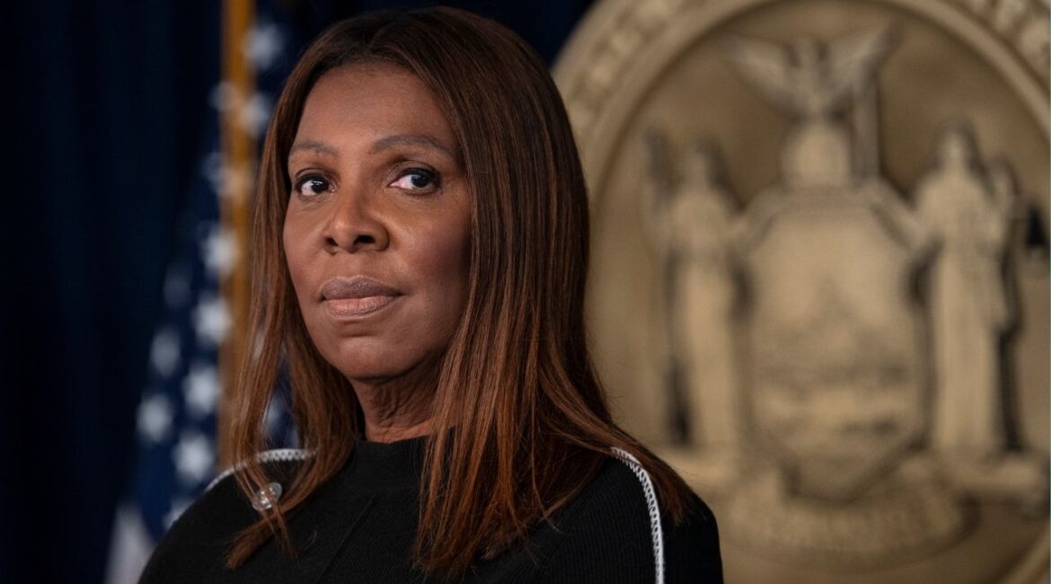 New York Attorney General Letitia James at a news conference in New York, Oct. 16, 2025. James announced on Tuesday that her office would deploy legal observers to document raids conducted by federal immigration authorities across the state. (James Estrin/The New York Times)
