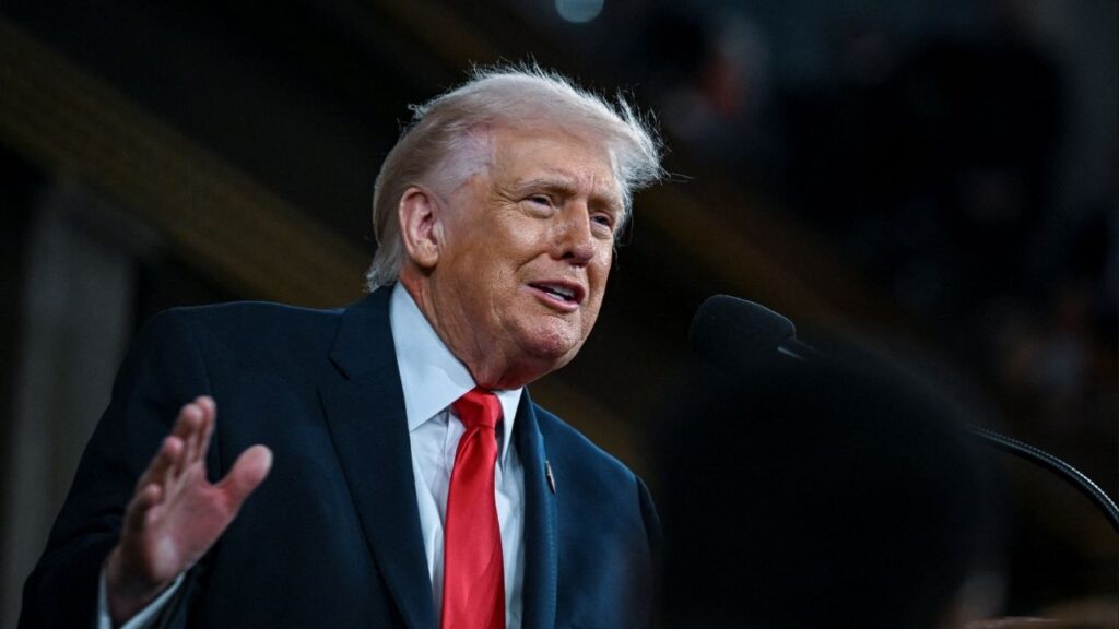 President Donald J. Trump delivers the first State of the Union address of his second term to a joint session of Congress in the House Chamber of the United States Capitol in Washington, D.C., on Tuesday, February 24, 2026. (Kenny Holston/Pool via Reuters)