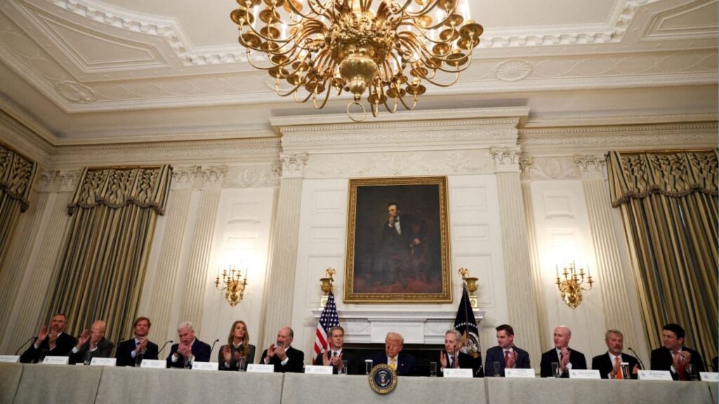 President Donald Trump attends the White House Crypto Summit at the White House in Washington, D.C., U.S., March 7, 2025. (Reuters File)