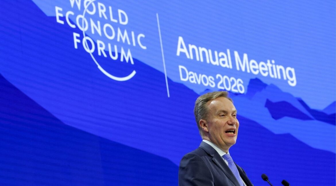 President and CEO of the World Economic Forum Borge Brende speaks during the 56th annual World Economic Forum (WEF) meeting in Davos, Switzerland, January 20, 2026. (Reuters/Denis Balibouse)