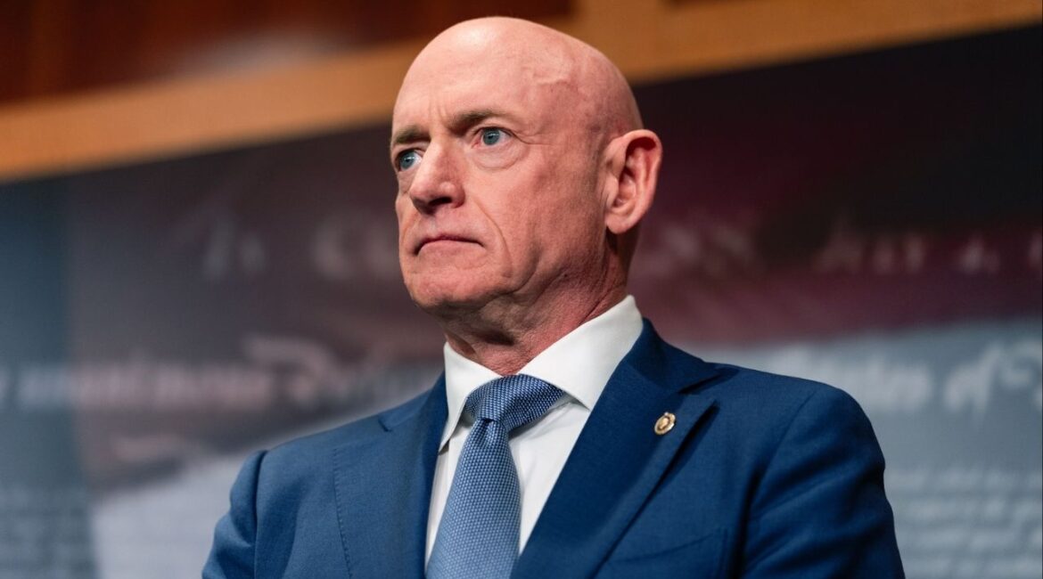 Sen. Mark Kelly (D-Ariz.) speaks at a news conference on Capitol Hill in Washington about the failed indictment against him for his fall video about illegal military orders, on Wednesday, Feb. 11, 2026. A federal judge on Thursday temporarily blocked Defense Secretary Pete Hegseth from punishing Kelly for participating in a video that warned active-duty service members not to follow illegal orders. (Eric Lee/The New York Times)