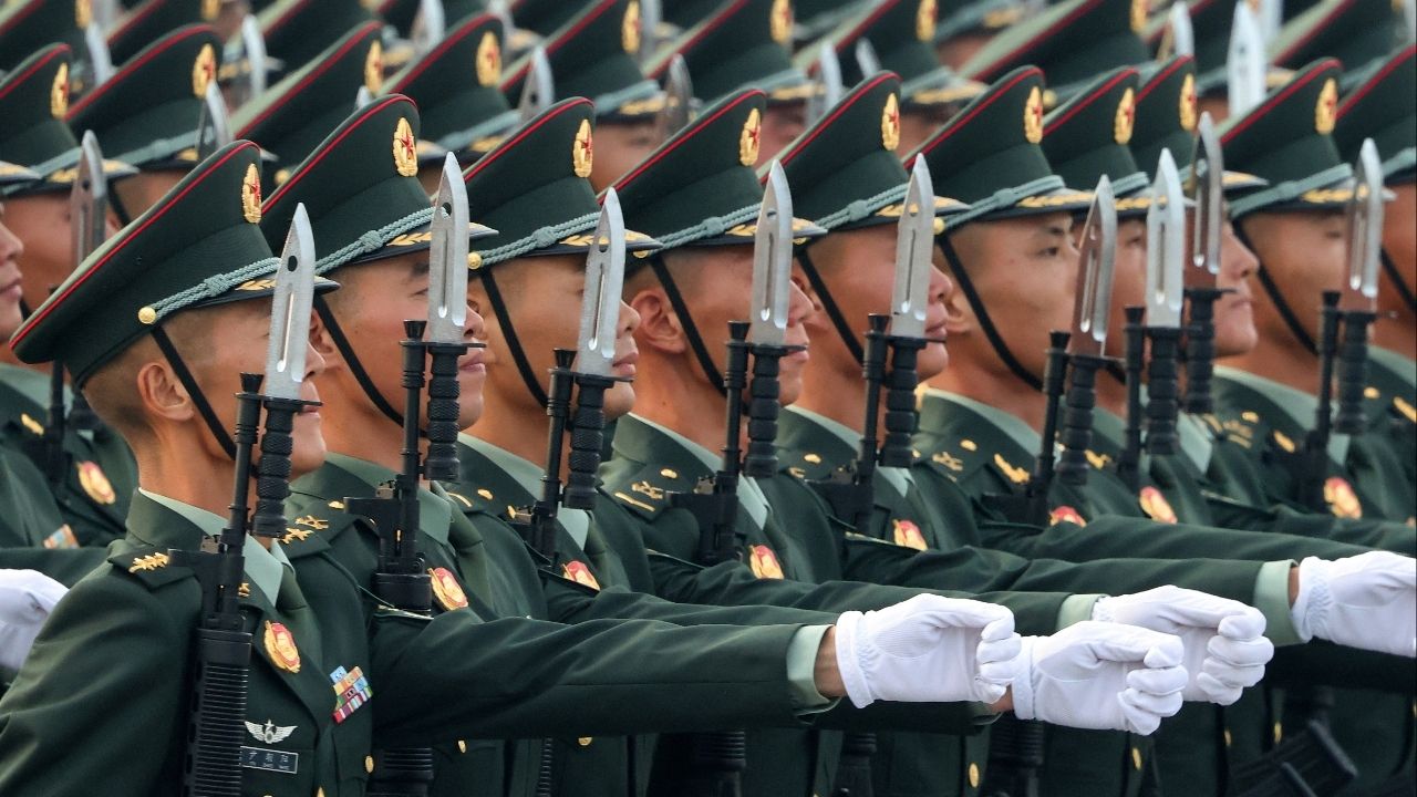 Soldiers participate in a military parade to mark the 80th anniversary of the end of World War Two, in Beijing, China, September 3, 2025. (Reuters/Maxim Shemetov)
