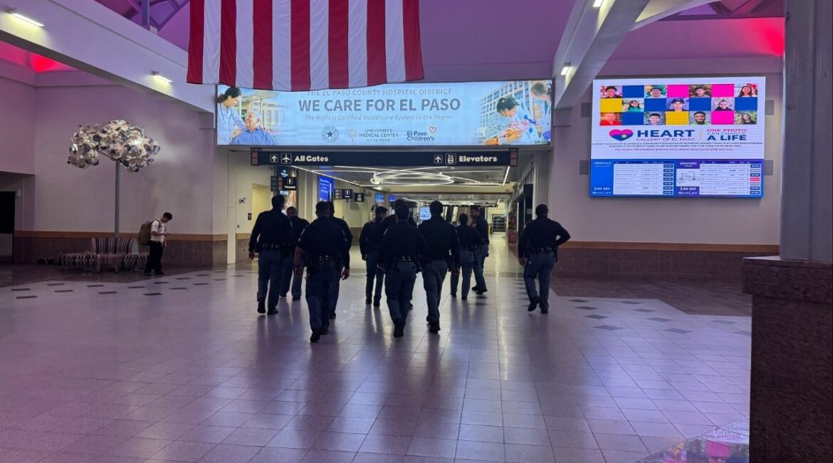 The El Paso International Airport is patrolled early Wednesday, Feb. 11, 2026. The Federal Aviation Administration late Tuesday halted all flights to and from El Paso International Airport for 10 days for “special security reasons,” isolating a major American metropolitan area from air travel. (Reyes Mata III/The New York Times)