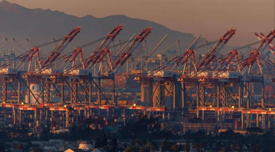The Long Beach Container Terminal is shown at the Port of Long Beach as seen from Signal Hill, California, U.S., January 14, 2026. (Reuters/Mike Blake)