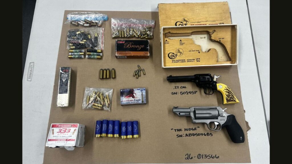 The Visalia Police Department arrested Zachariah Viscarra, 37, and a 16-year-old after a traffic stop and search of a residence uncovered firearms, authorities said. (Visalia PD)