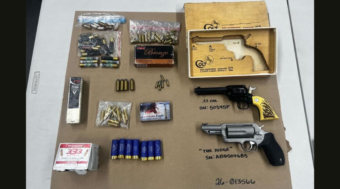 The Visalia Police Department arrested Zachariah Viscarra, 37, and a 16-year-old after a traffic stop and search of a residence uncovered firearms, authorities said. (Visalia PD)