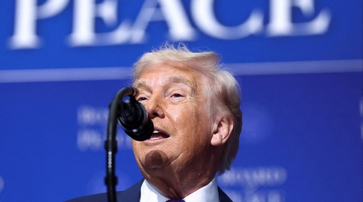 U.S President Donald Trump speaks at the inaugural Board of Peace meeting at the U.S. Institute of Peace in Washington, D.C., U.S., February 19, 2026. (Reuters/Kevin Lamarque TPX IMAGES OF THE DAY)
