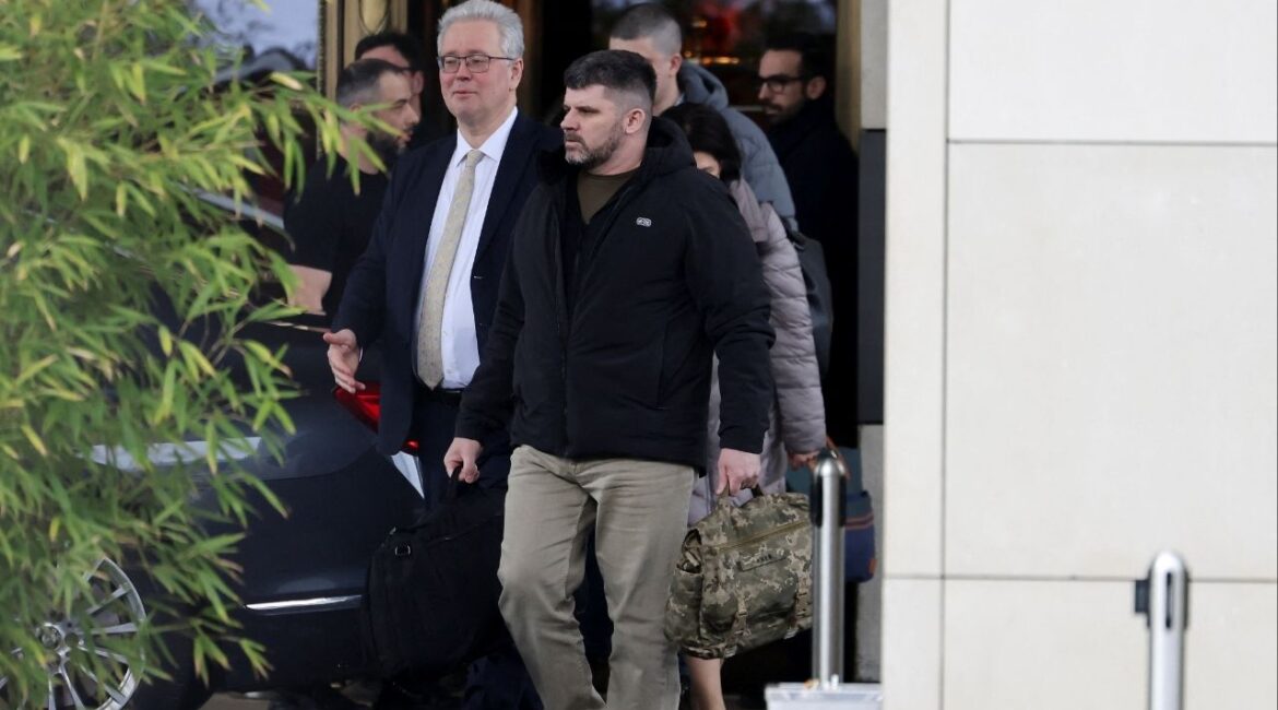 Ukrainian chief of the general staff Andrii Hnatov walks outside the InterContinental hotel on the day of U.S.-mediated peace talks between Russia and Ukraine, in Geneva, Switzerland, February 18, 2026. (Reuters/Pierre Albouy)