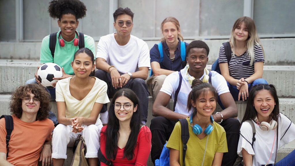 Image of a diverse group of high school students