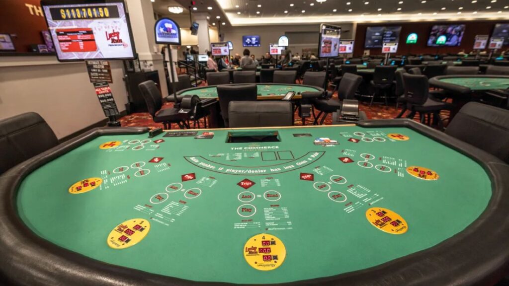 Image of a cardroom at the Commerce Casino in California