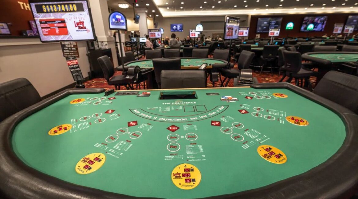 Image of a cardroom at the Commerce Casino in California