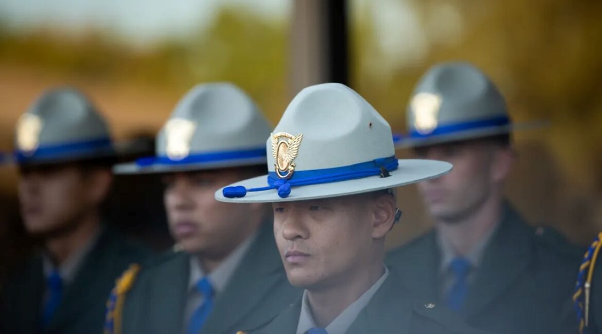 Image of California Highway Patrol Officers at a 2024 swearing-in ceremony