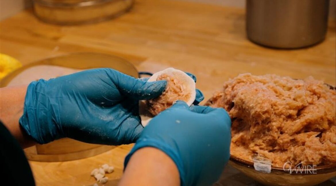 A chef making dumplings at Dumpling U in Fresno. (GV Wire/Eric Martinez)