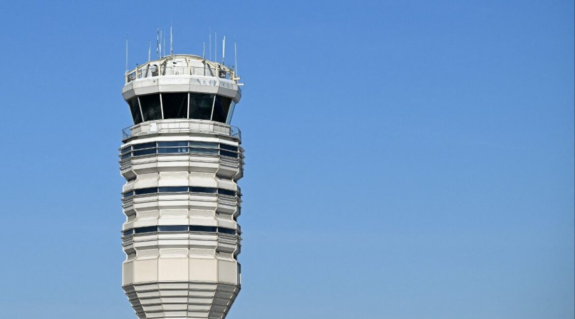 A control tower at Ronald Reagan Washington National Airport in Arlington, Virginia, U.S., February 14, 2026. (Reuters File)