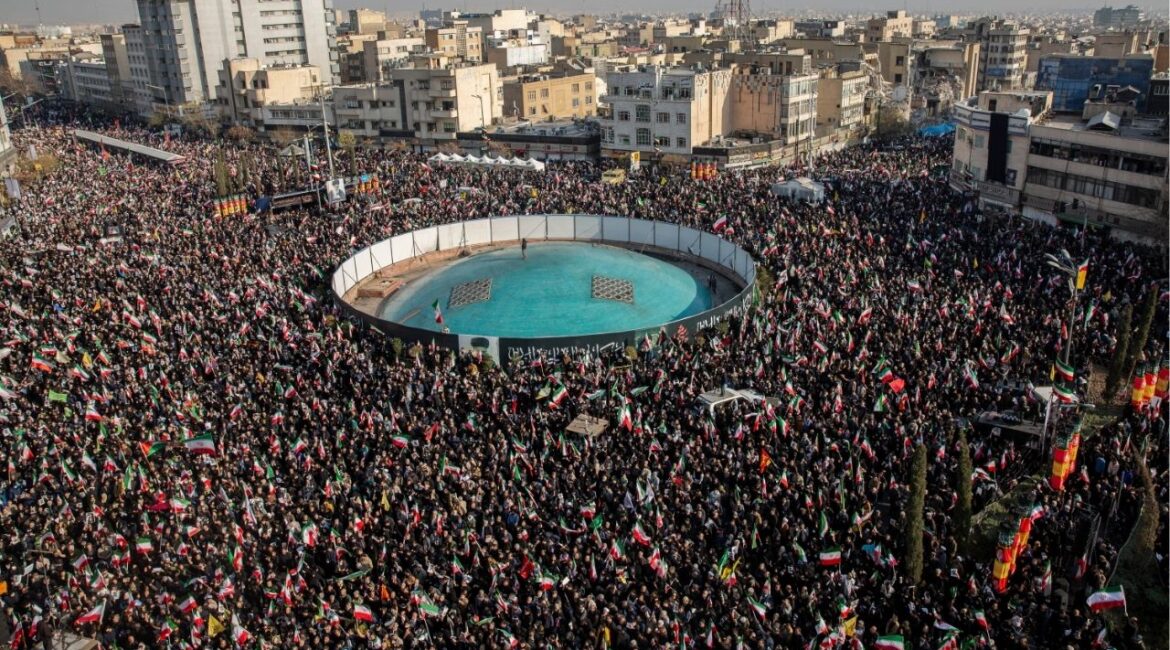 A crowd gathers to celebrate the announcement of Mojtaba Khamenei, the son of the recently killed supreme leader Ayatollah Ali Khamenei, as his father’s successor at Enghelab Square in Tehran, Iran, on Monday, March 9, 2026. Supreme Leader Mojtaba Khamenei could prove to be even more radical than his father and predecessor, Ayatollah Ali Khamenei, who was killed by the U.S. and Israel at the start of the war. (Arash Khamooshi/The New York Times)
