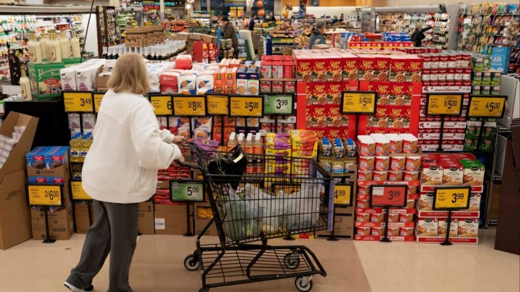 A shopper browses a food display while shopping for groceries at an Albertsons supermarket in Redmond, Washington, U.S., November 24, 2025. (Reuters File)