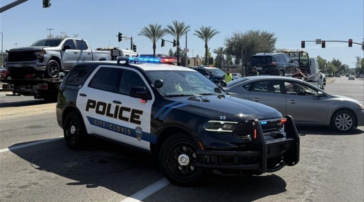 A suspected DUI driver with a child in the car caused a three-vehicle crash at Herndon and Clovis avenues that injured one person and led to two DUI arrests, authorities said. (Clovis PD)