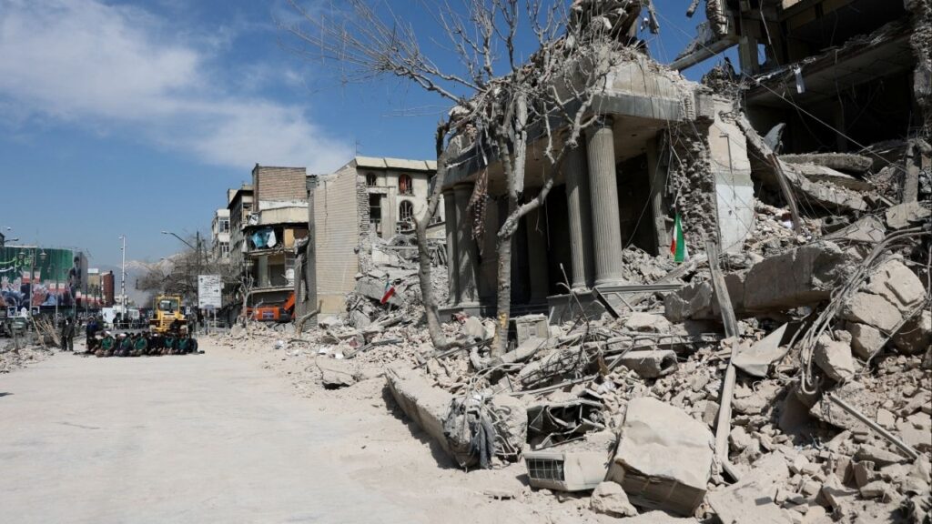 A view of the aftermath of a strike on a police station, amid the U.S.-Israeli conflict with Iran, in Tehran, Iran, March 4, 2026. (Majid Asgaripour/WANA (West Asia News Agency) via Reuters)