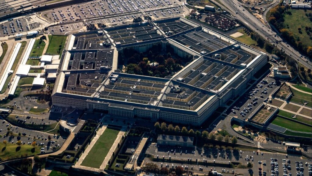 An aerial view of the Pentagon in Arlington, Va., Oct. 31, 2025. The Pentagon said it blew up a boat in the Caribbean Sea on March 25, 2026, killing four people. The strike raised the death toll in the Trump administration’s campaign against people it accuses of smuggling drugs at sea to at least 163 people. (Kenny Holston/The New York Times)