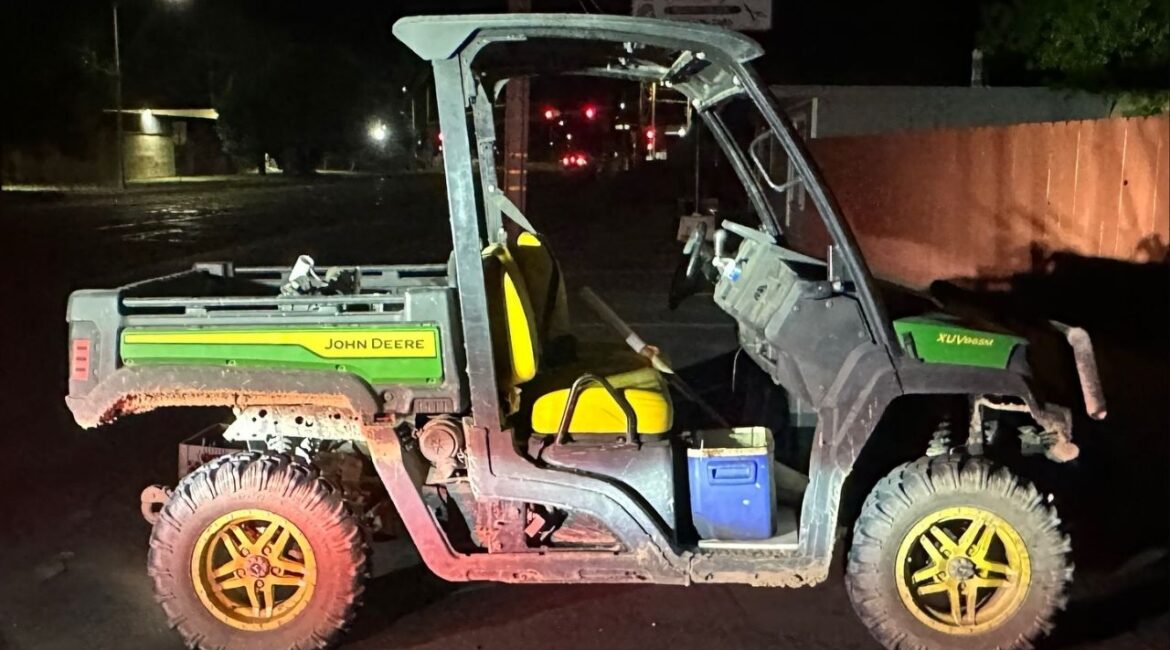 CHP officers arrested a driver on Tuesday, March 24, 2026, suspicion of DUI after a utility vehicle ran a red light, authorities said. (CHP)