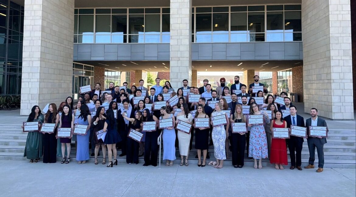 California Health Sciences University celebrated its third consecutive 100% residency match, with one-third of graduates staying local on Friday, March 20, 2026. (GV Wire Video/Jahz Tello/Image/Anthony W. Haddad)