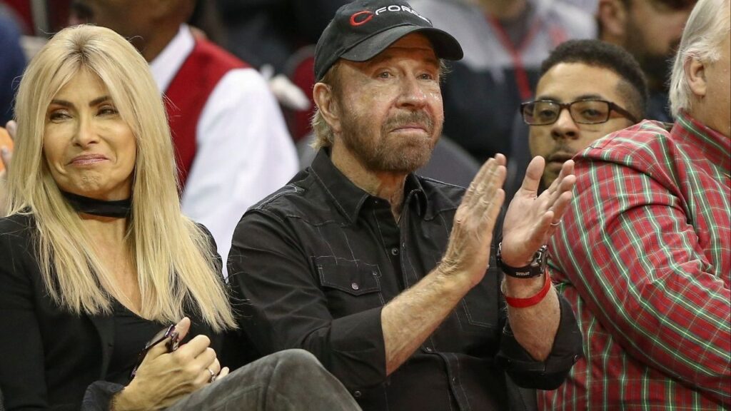 FILE PHOTO: Nov 15, 2018; Houston, TX, USA; Move and television actor Chuck Norris watches during a game between the Houston Rockets and the Golden State Warriors at Toyota Center. Mandatory Credit: Troy Taormina-USA TODAY Sports/File photo