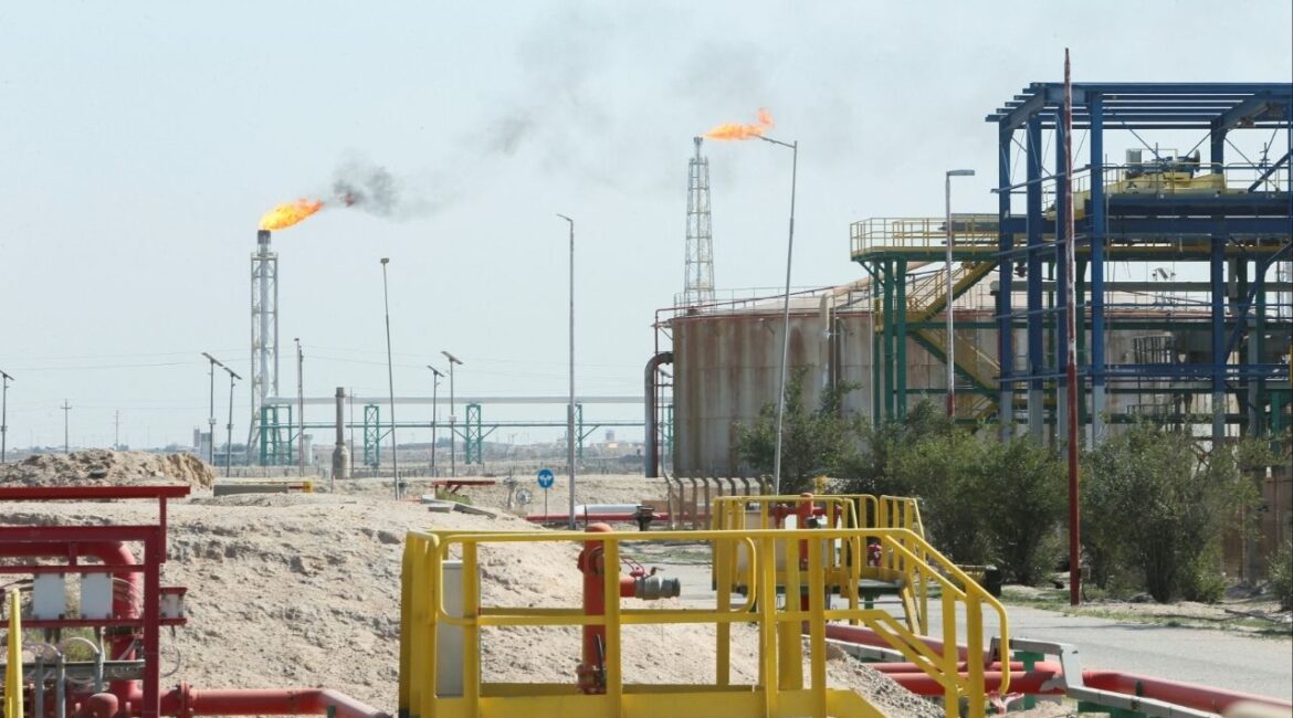 Flames rise from a gas flare at the Rumaila oil field, as the country cuts nearly 1.5 million barrels per day of output amid halted exports following the closure of the Strait of Hormuz, in Basra, Iraq, March 4, 2026. (Reuters/Essam Al-Sudani)