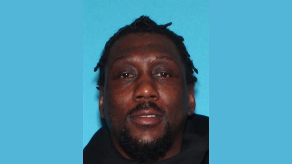 Fresno Police say Perry Paul Espinosa was shot and killed Thursday, March 19, 2026, in southwest Fresno, and 40-year-old Michael Dorsey (pictured) is wanted for the homicide. (Fresno PD)