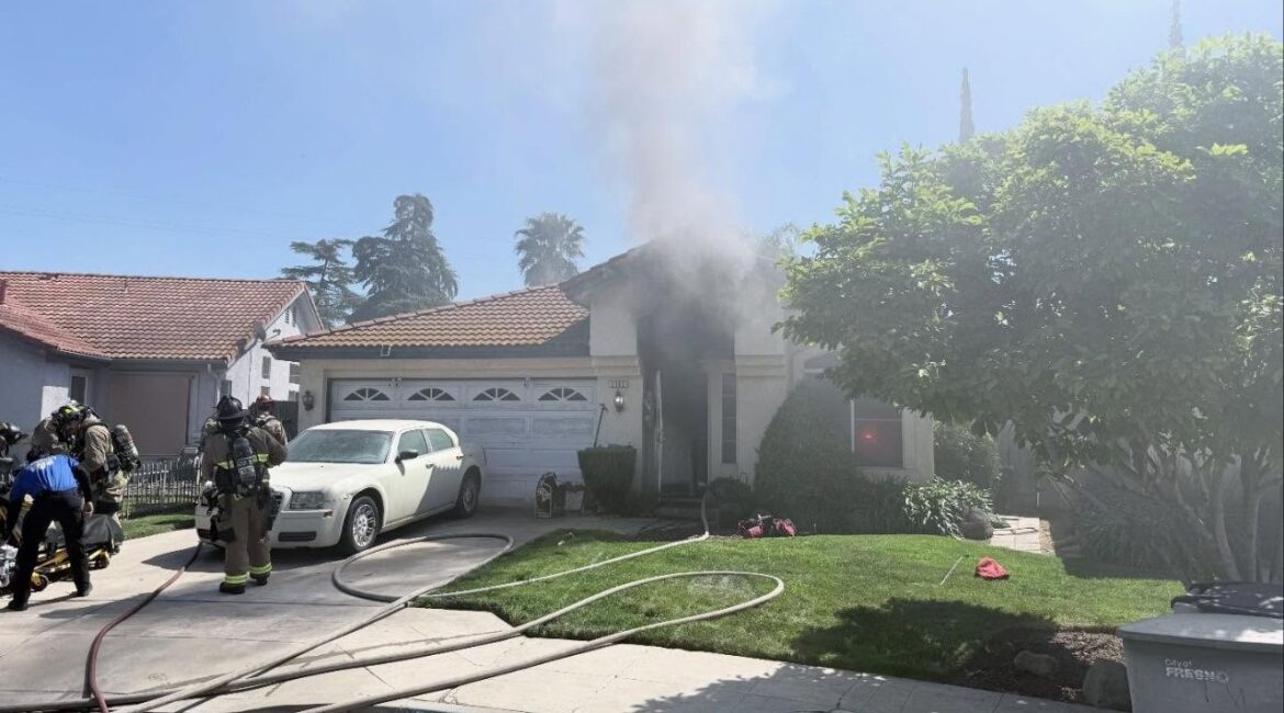 Fresno firefighters rescued an elderly woman from a residential fire caused by electrical problems Friday, March 20, 2026,containing damage to one room. (Fresno FD)