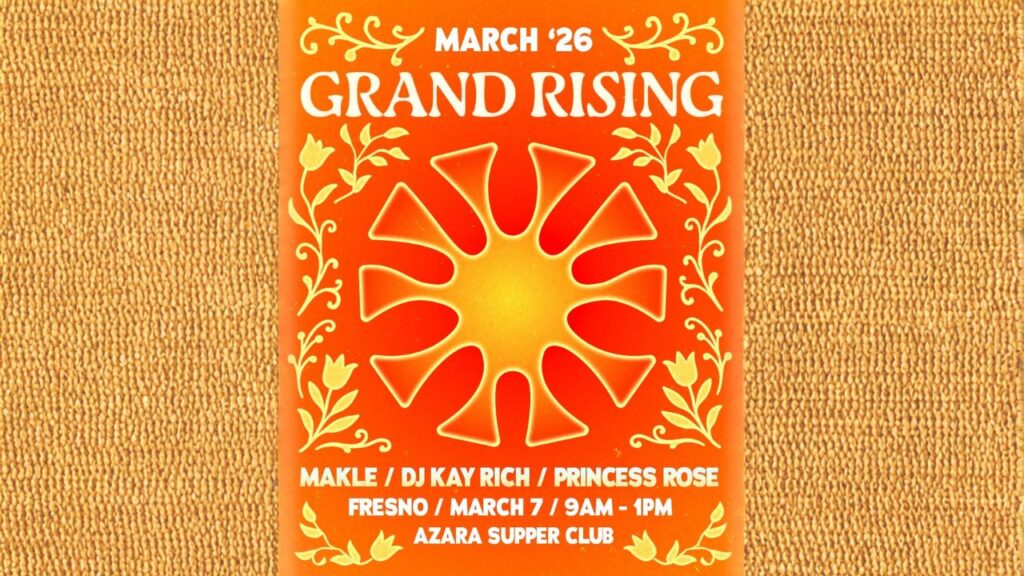 Grand Rising's fourth alcohol-free day party returns Saturday, March 7, 2026, with free group runs, wellness vendors, and sober community celebration in Fresno. (Grand Rising)